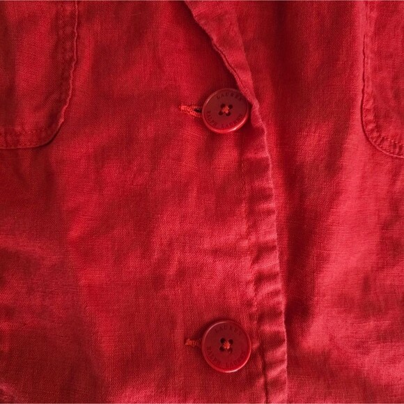 Lauren Ralph Lauren Red 100% Linen Blazer Jacket Women’s 18W Holiday Resort Chic - Picture 6 of 13